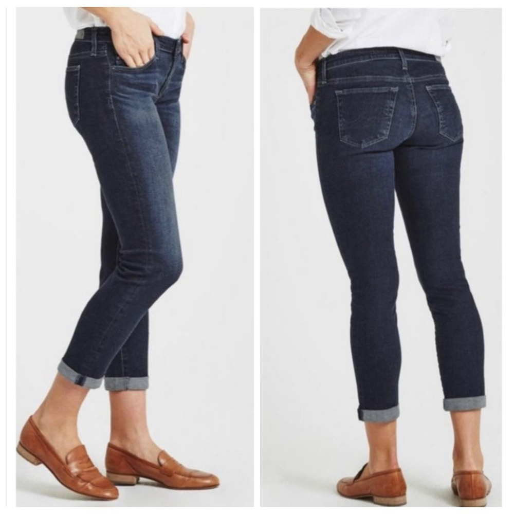 AG 28 Legging Ankle Super Skinny Dark Wash Low Rise Jeans Adriano Goldschmied
